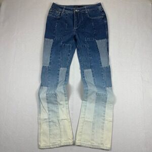 Y2K Revolt Jeans Patchwork Ombre Flare Denim Size 11/12
